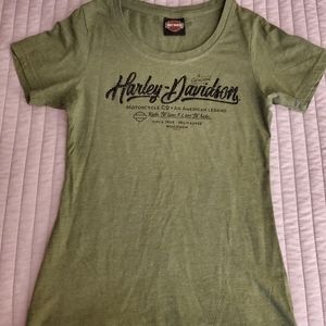 Harley Davidson Black Studded Green T-shirt